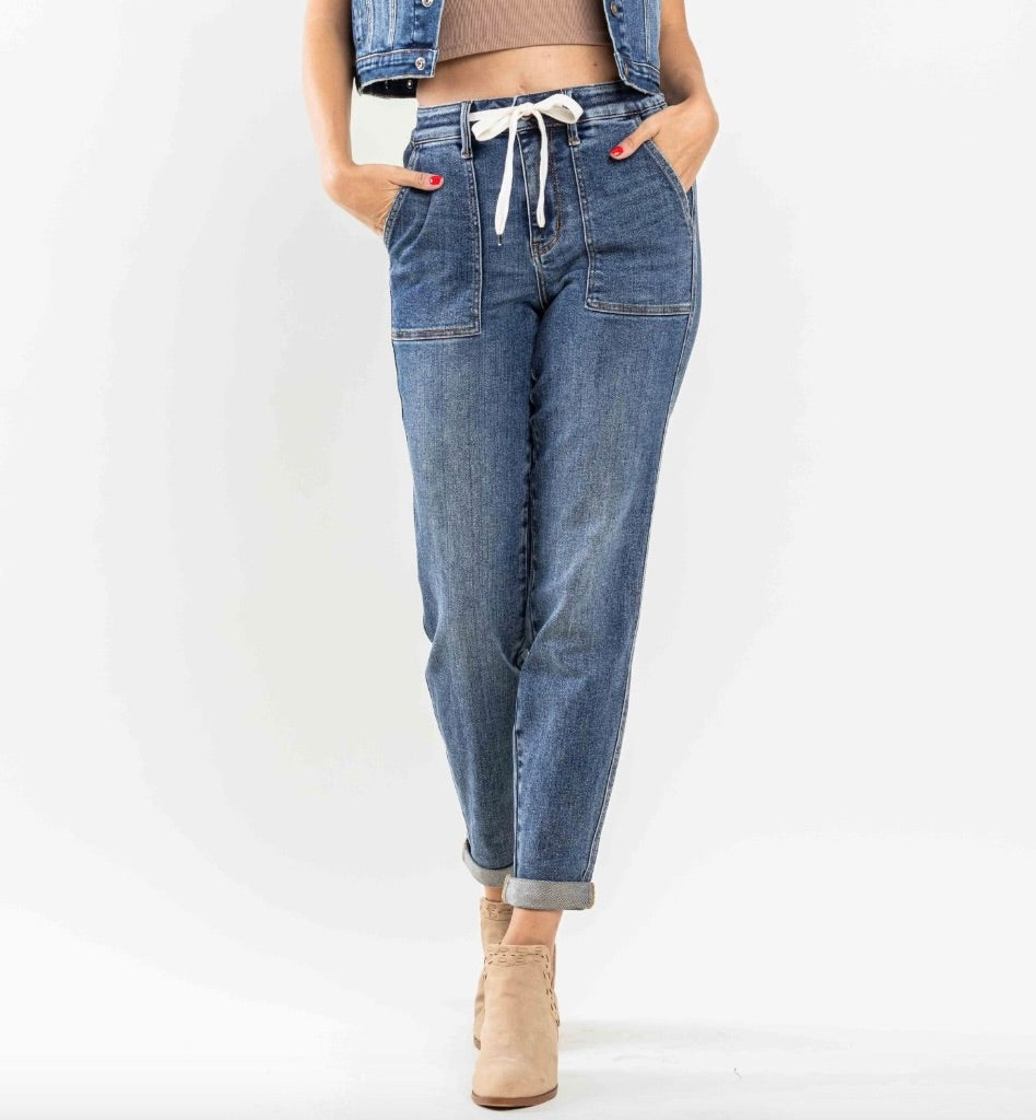 High Waist Elastic Drawstring Joggers