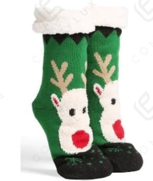 Reindeer Luxury Non-Slip Sherpa Socks