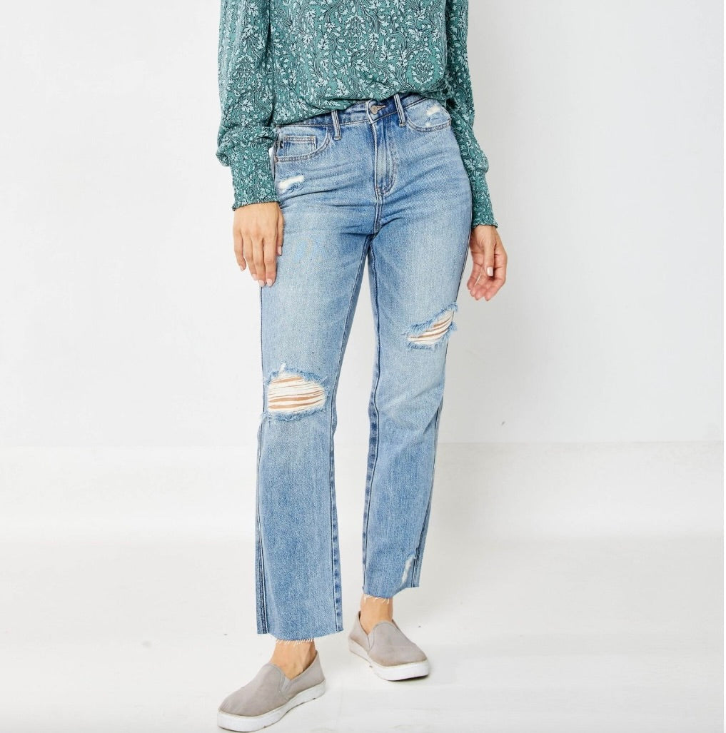 Magic Destroy Straight Leg Jeans