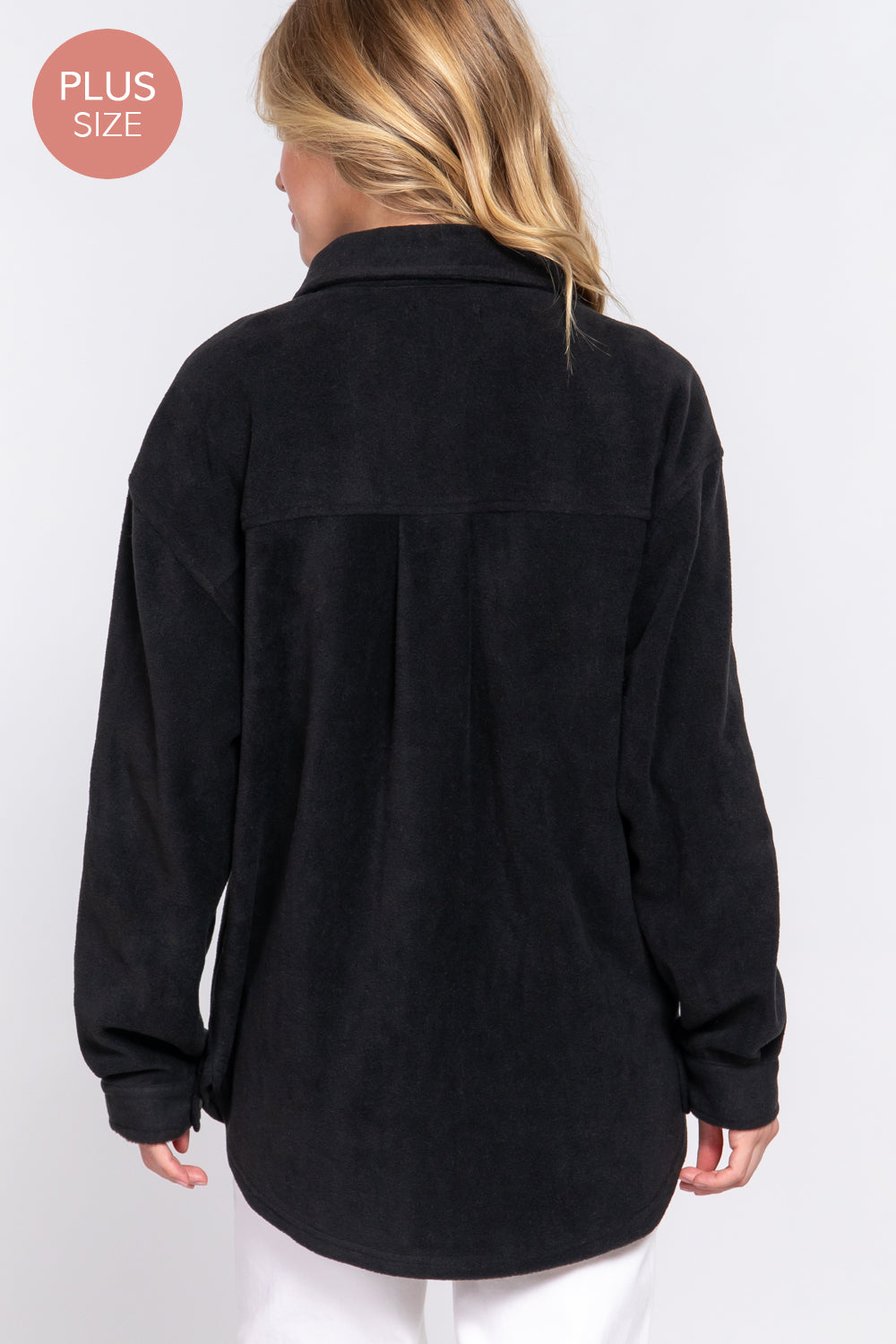 Curvy Long Sleeve Fleece Jacket