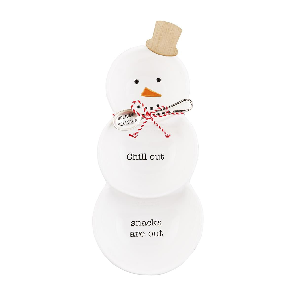 Snowman Triple Bowl Set
