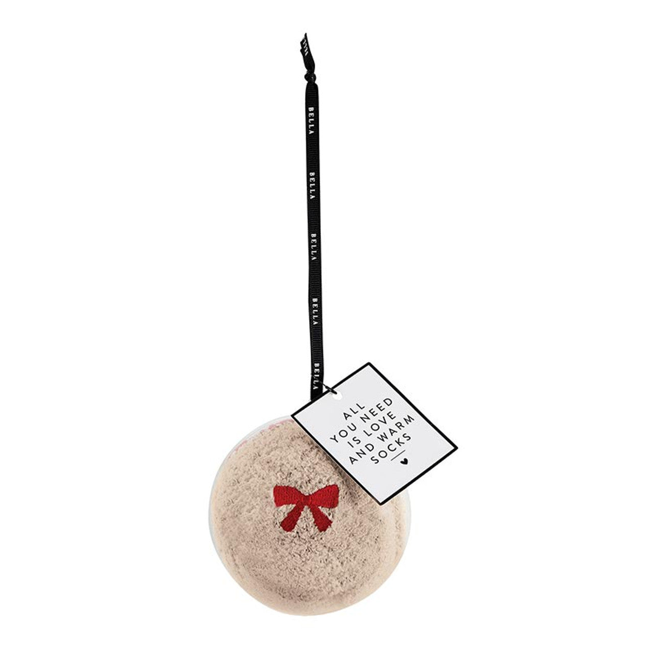 Cozy Sock Ornament in Blush/Red