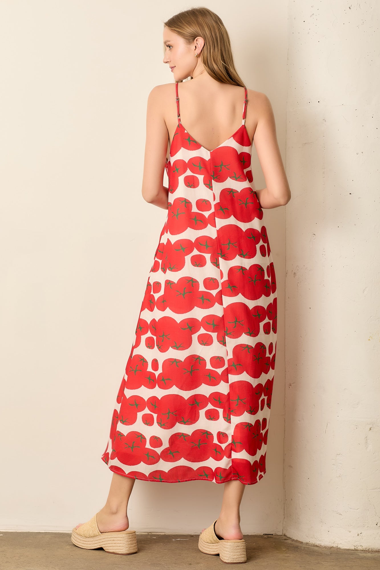 Maxi Dress in in Tomato Print