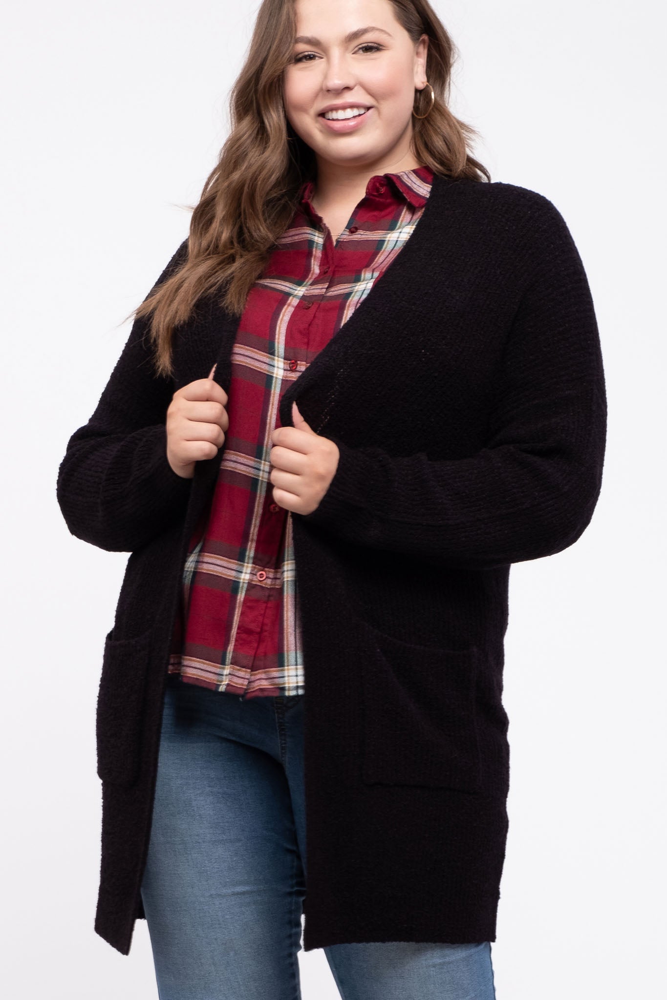 Curvy Black Cardigan