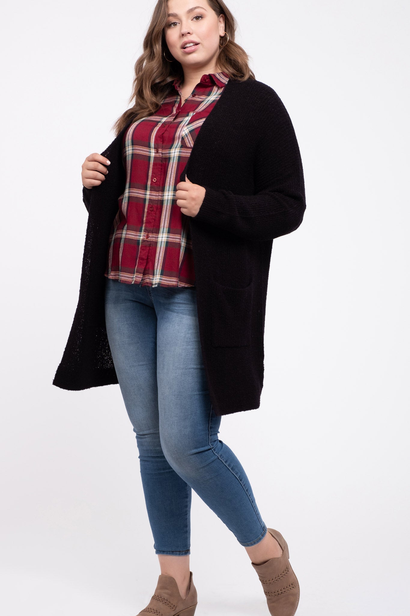 Curvy Black Cardigan
