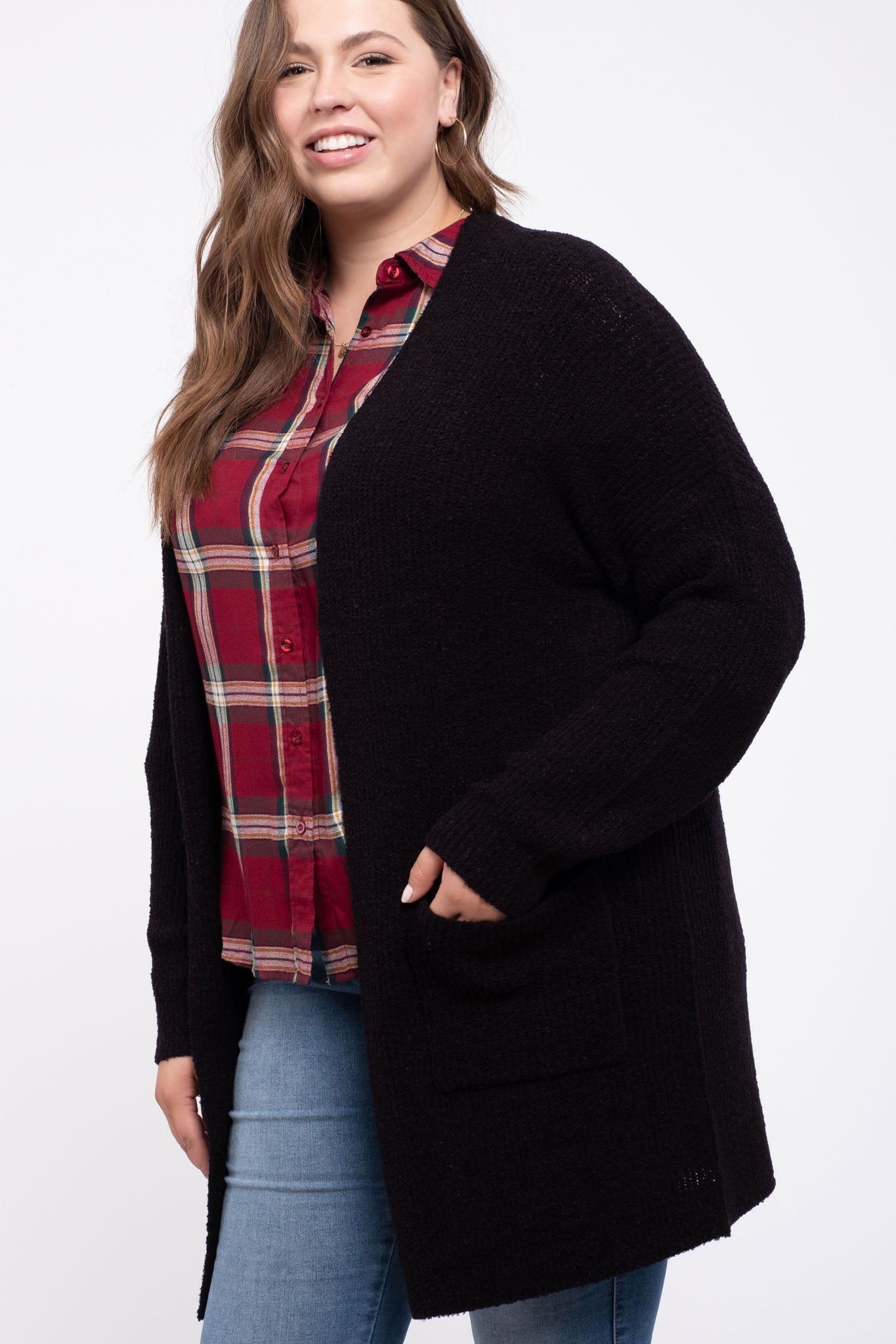 Curvy Black Cardigan