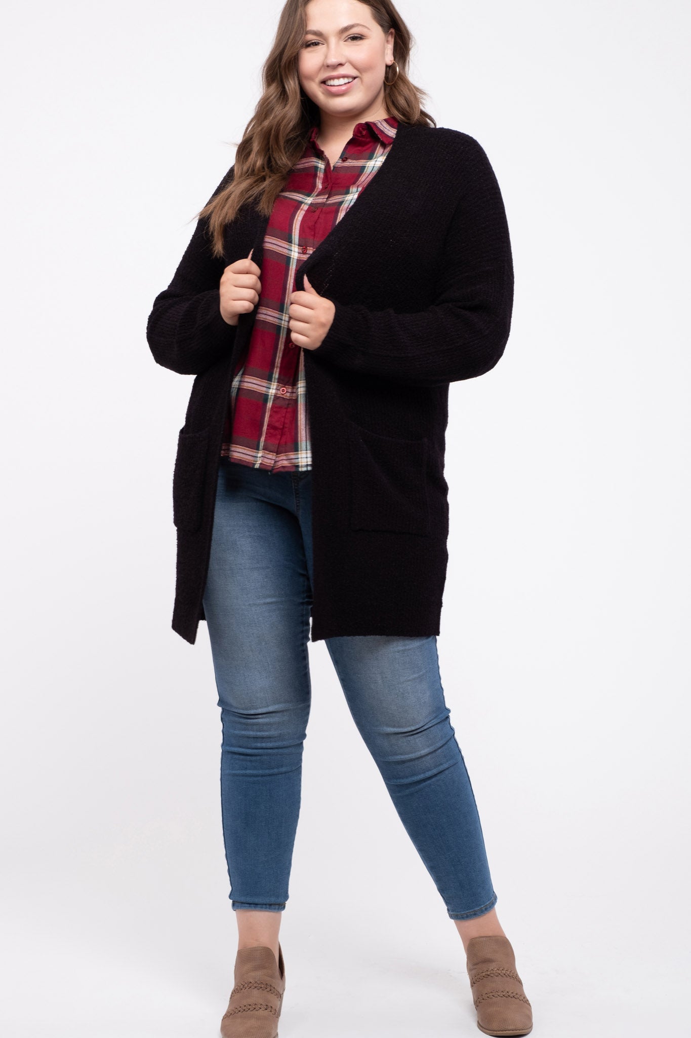 Curvy Black Cardigan