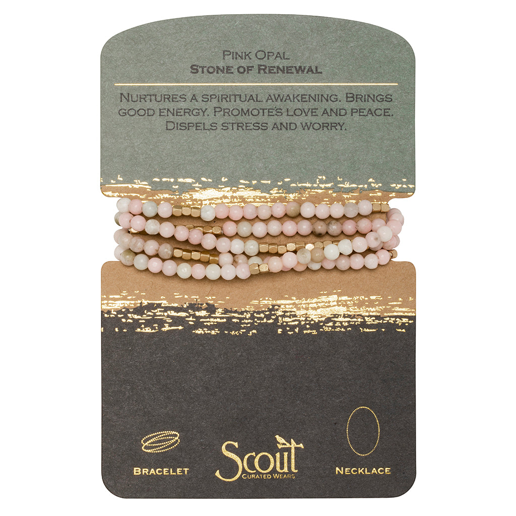 Stone Wrap Bracelet Pink Opal - Stone of Renewal