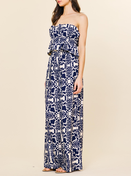 Navy & White Jumpsuit