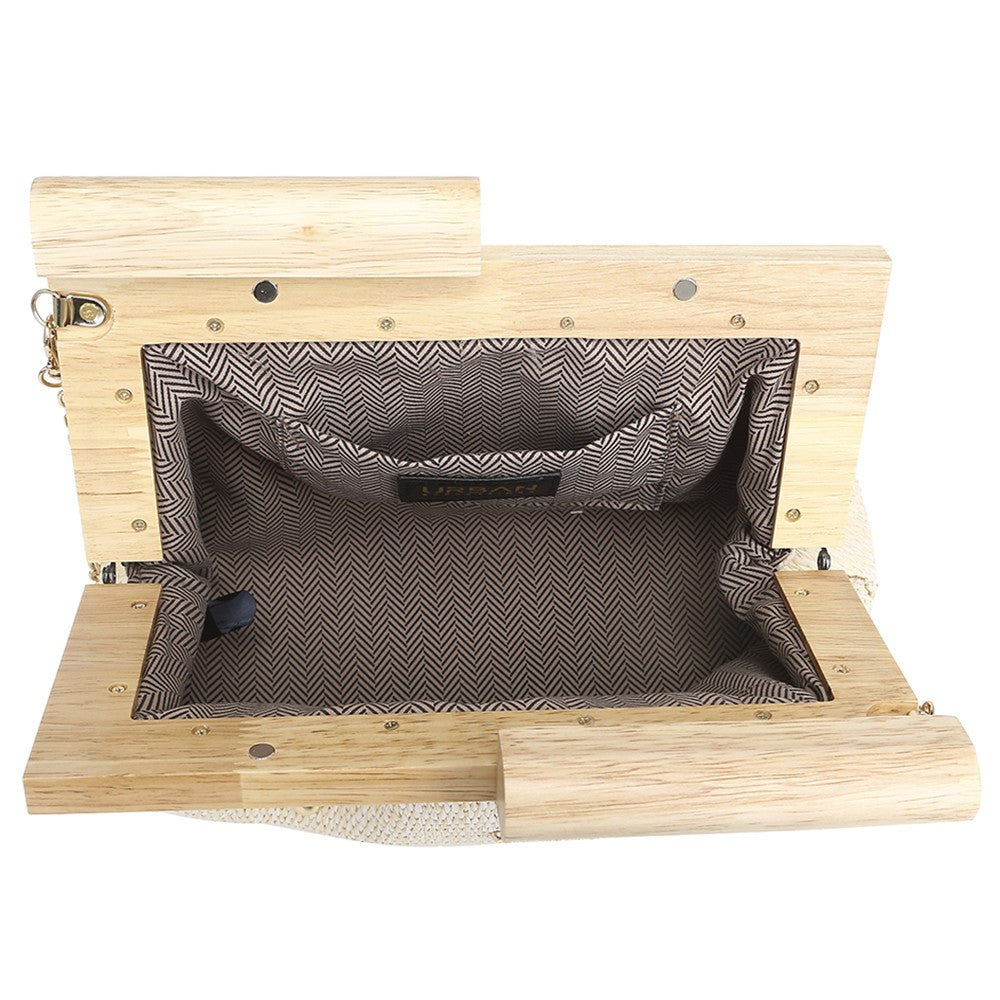 Studded Woven Crossbody in Ivory