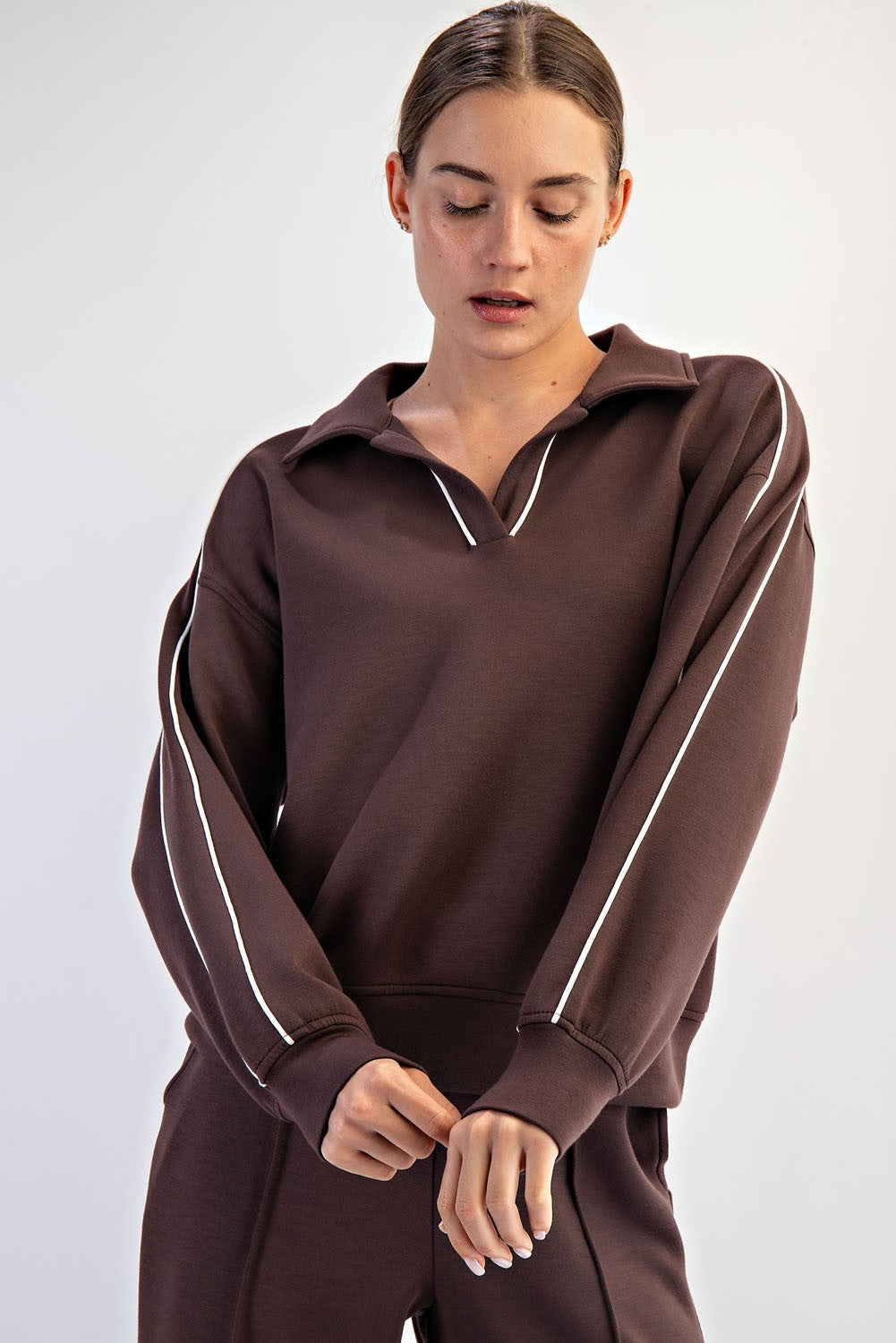 Modal Piping Polo Top