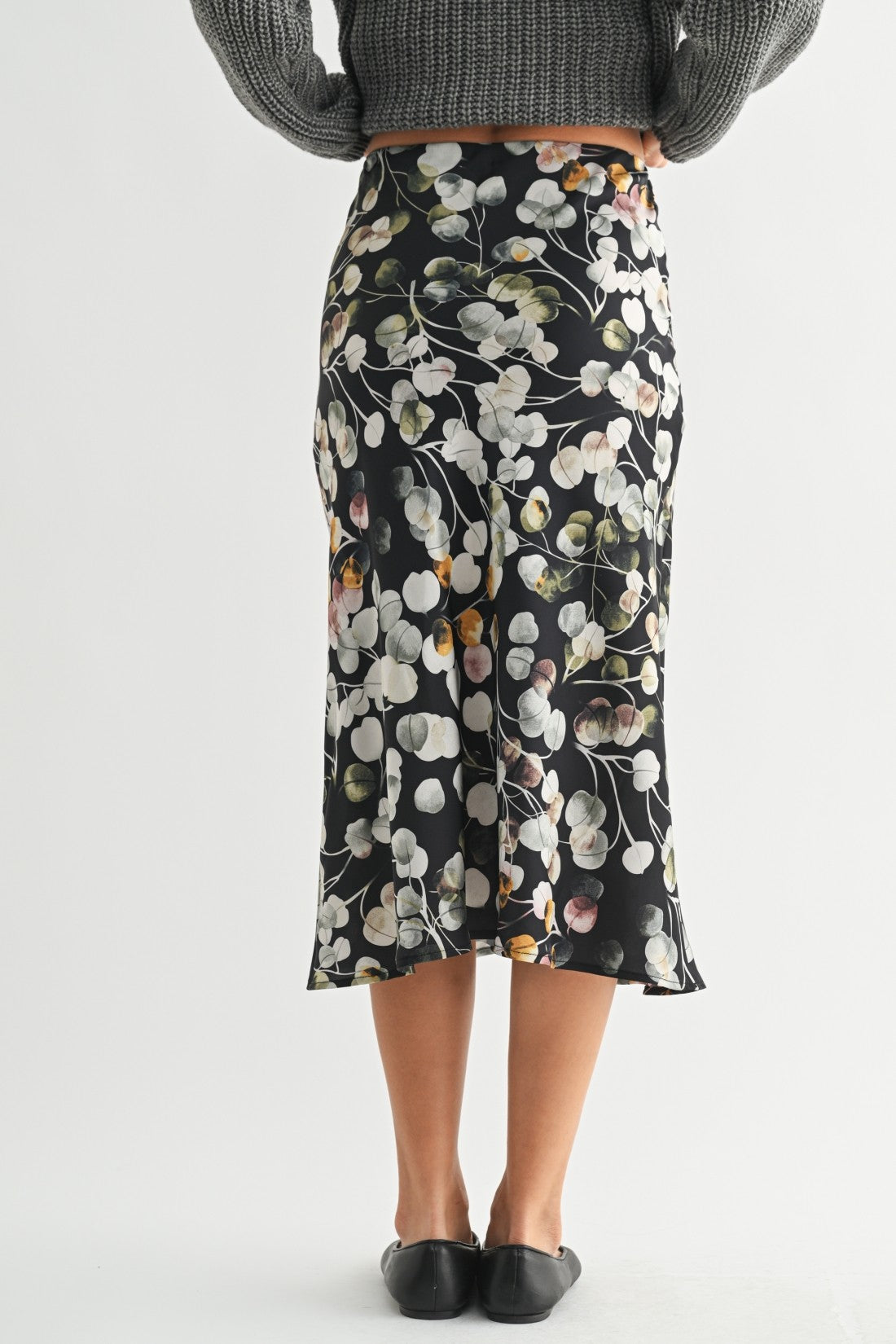 Flower Print Midi Skirt