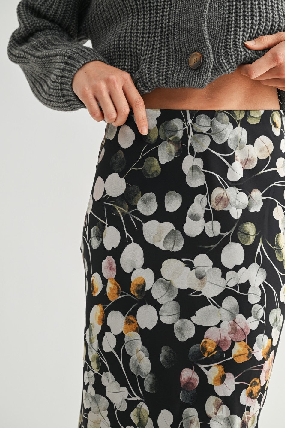 Flower Print Midi Skirt