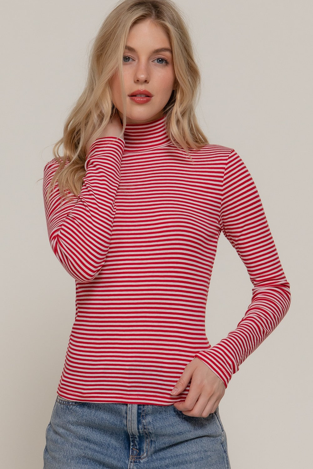 Stripe Turtleneck Top