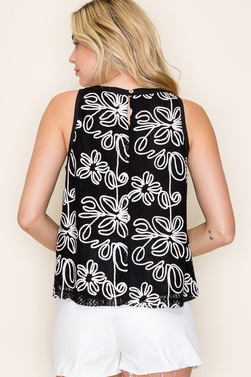 Floral Embroider Lace Top