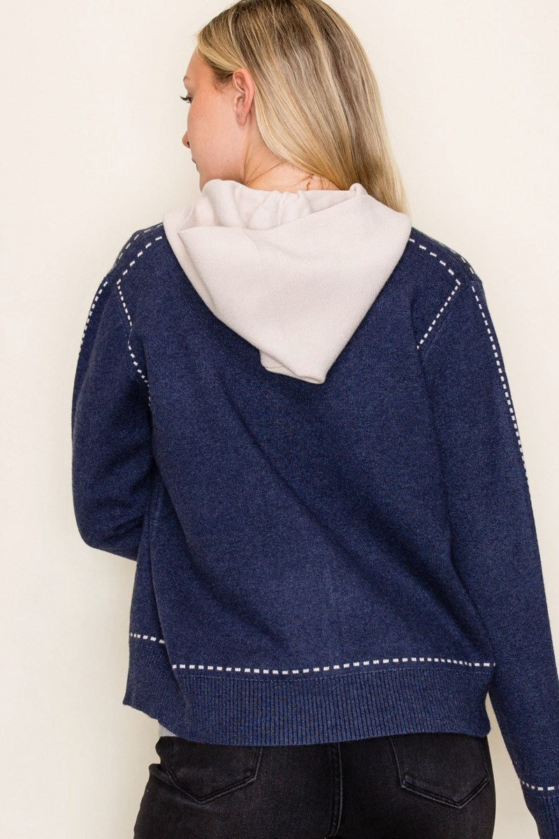 Stitch Accent Sweater Jacket