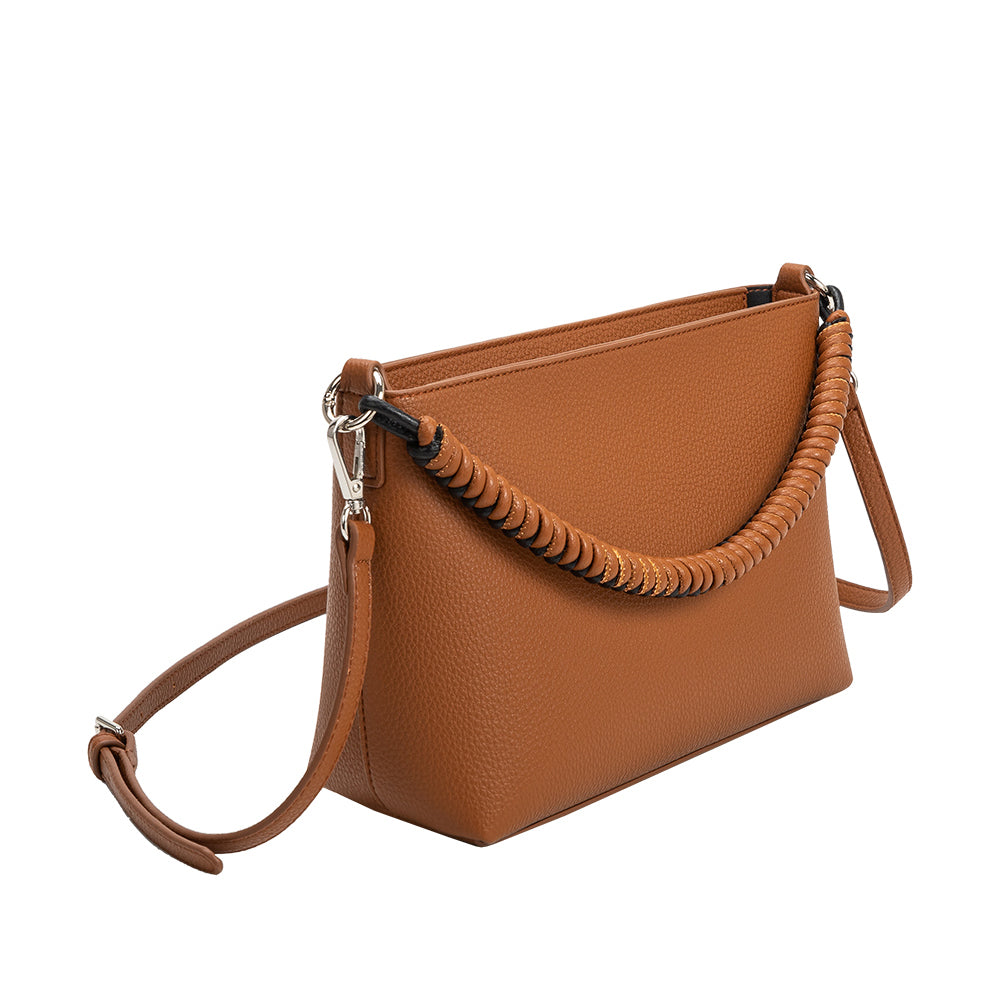 Cindy Saddle Recycled Vegan Crossbody Bag
