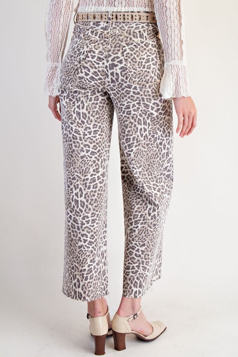 Animal Print Twill Pants