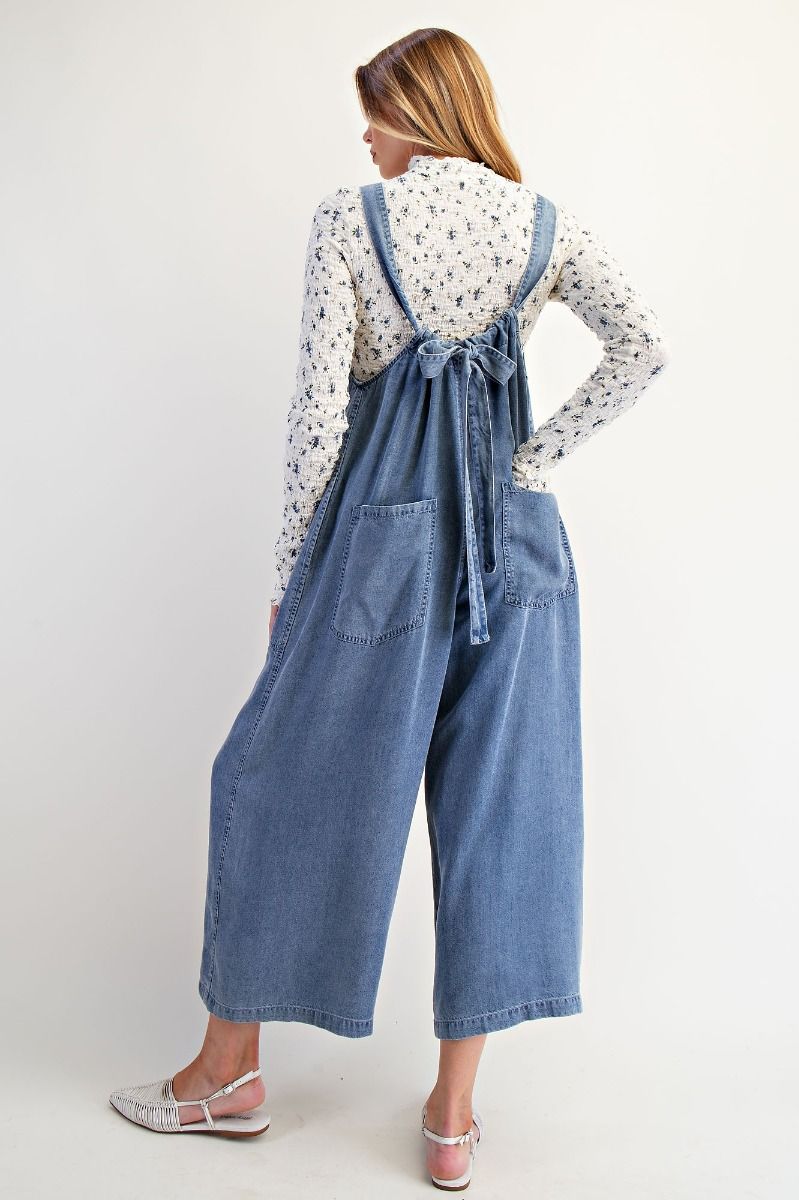 Washed Denim Overalls