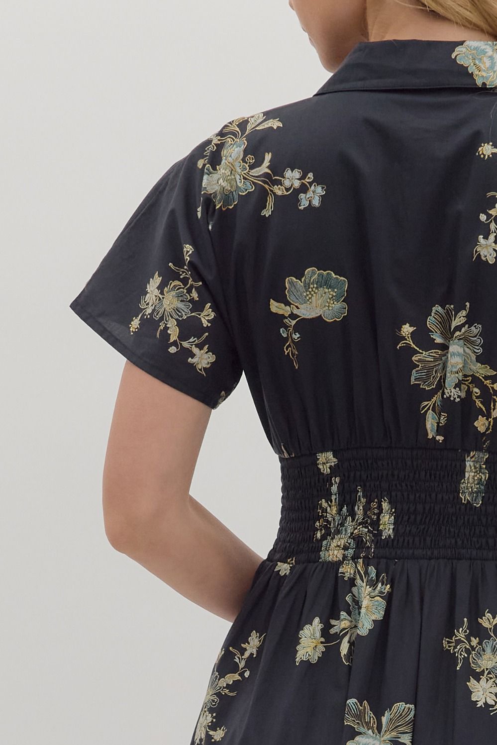 Paisley Print Short Sleeve Midi Dress