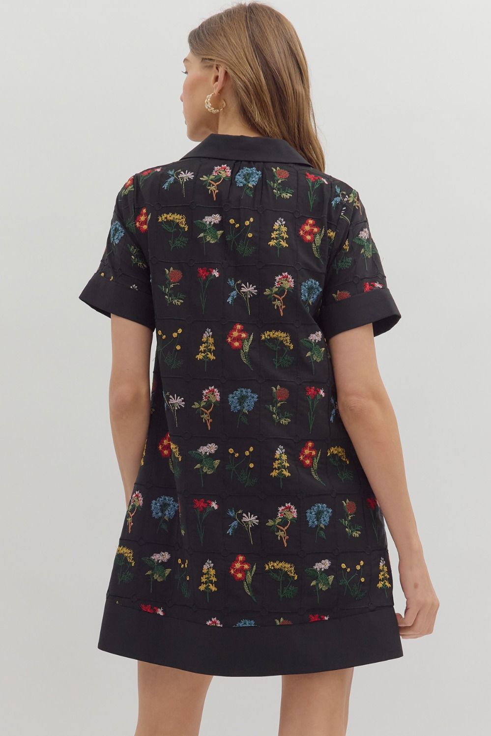 Garden Embroidery Mini Dress