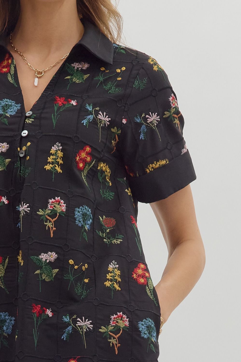 Garden Embroidery Mini Dress