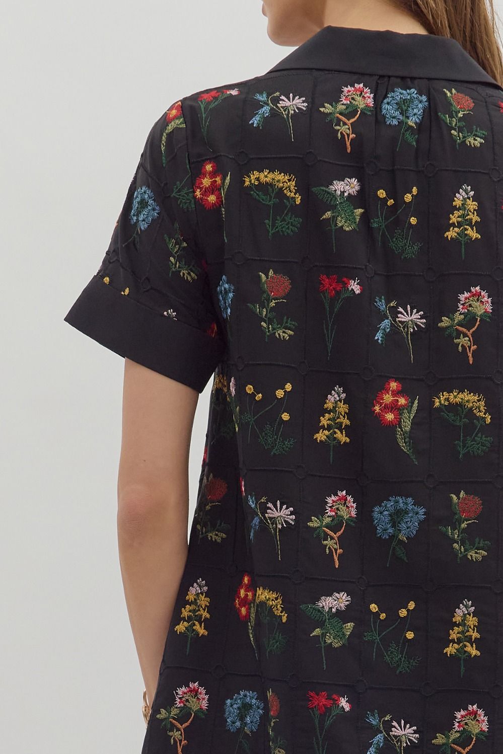 Garden Embroidery Mini Dress