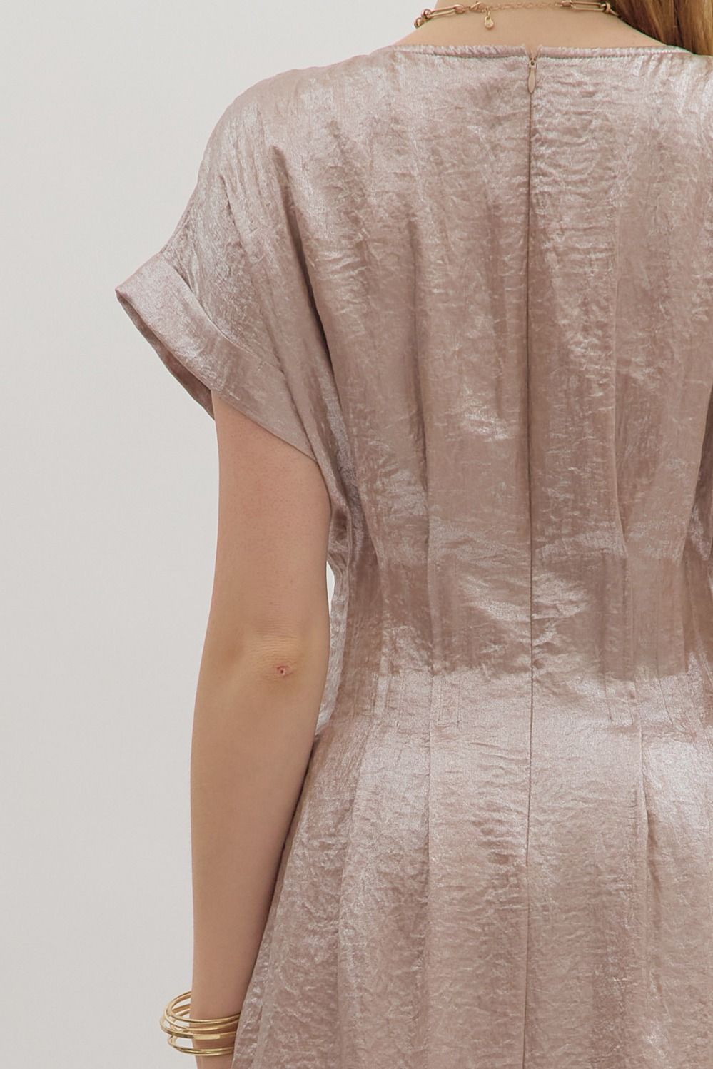 Sleek Midi Dress in Champagne