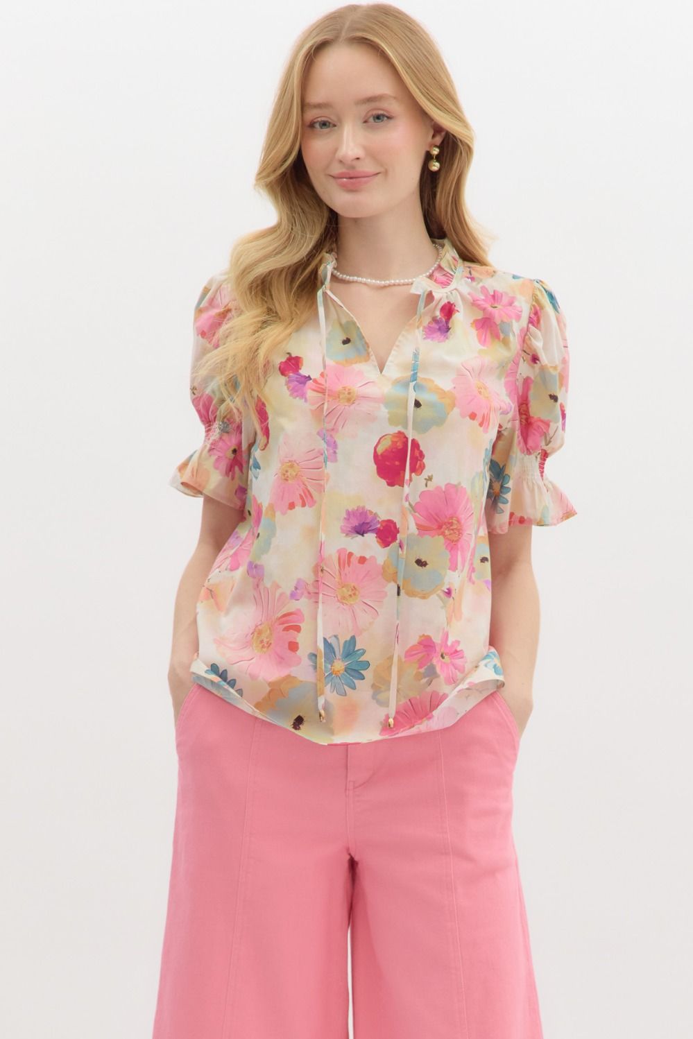 Floral Top in Berry