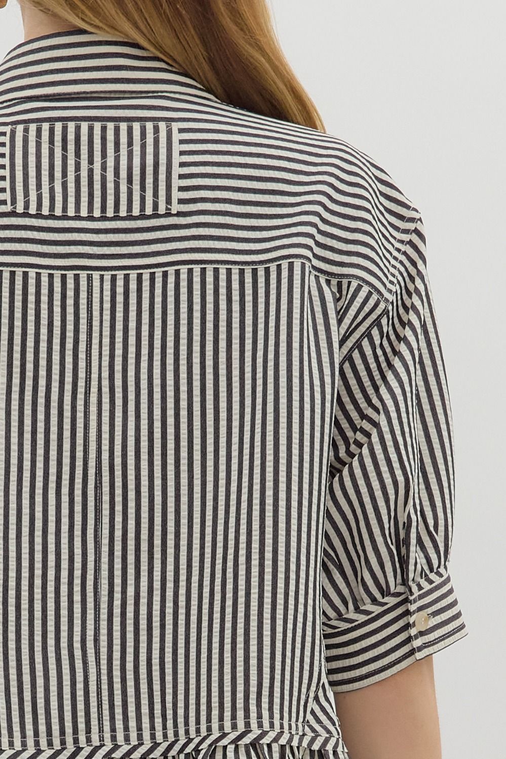 Stripe Ruffle Hem Top