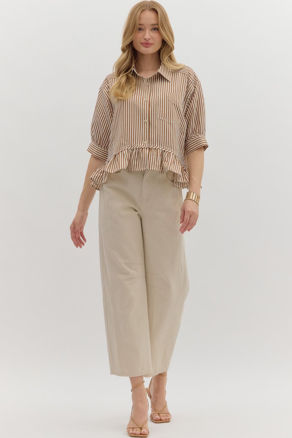 Stripe Ruffle Hem Top