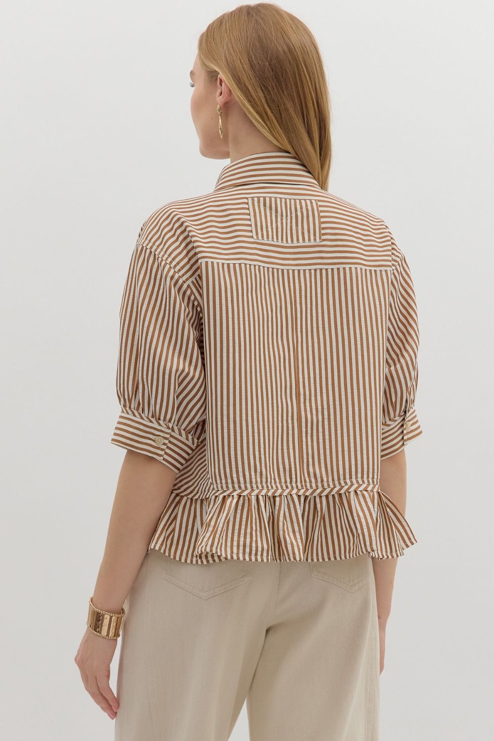 Stripe Ruffle Hem Top