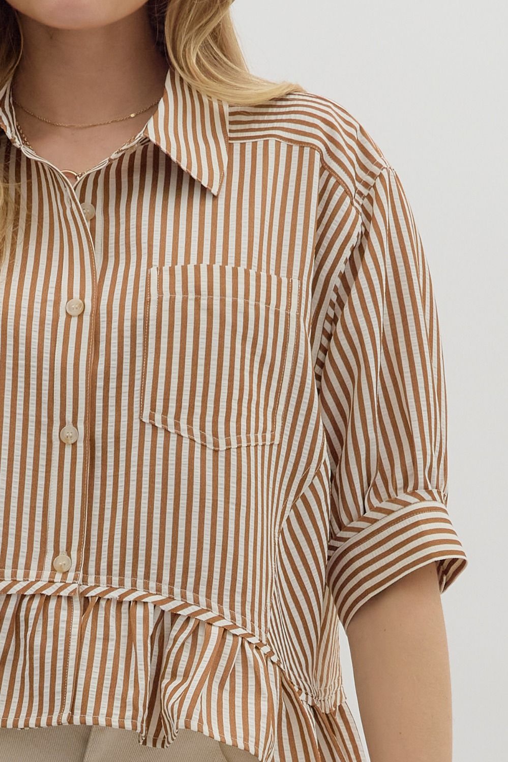 Stripe Ruffle Hem Top