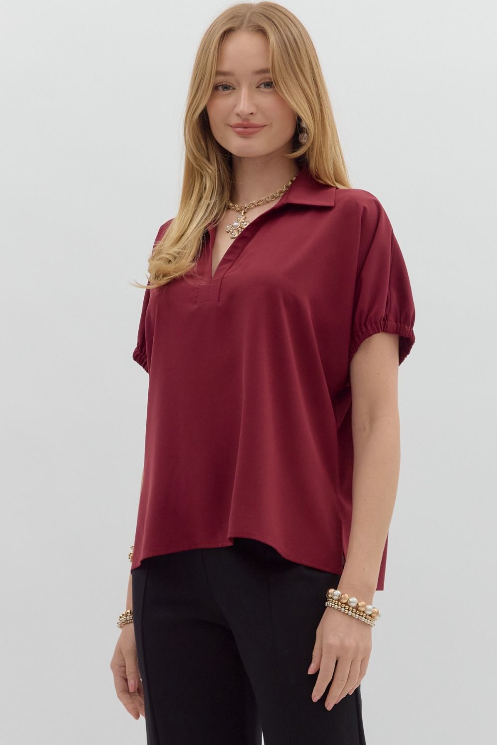 Split Collar Top