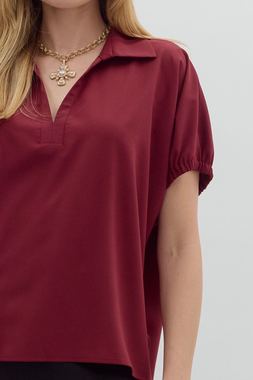 Split Collar Top