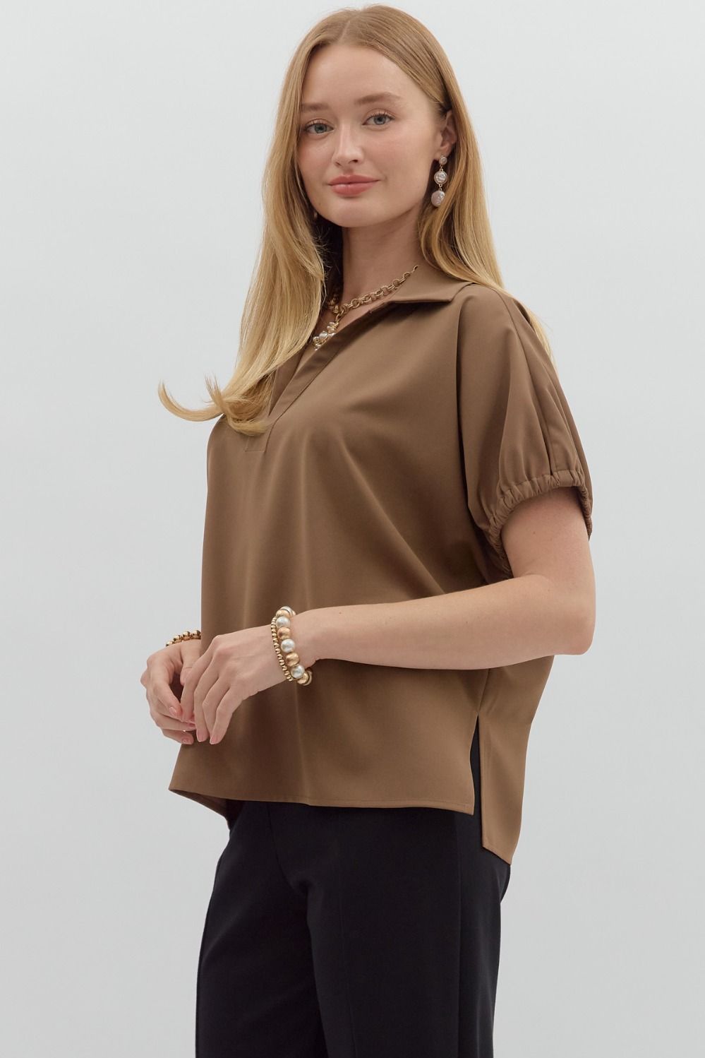 Split Collar Top