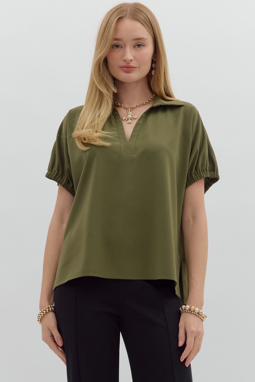 Split Collar Top