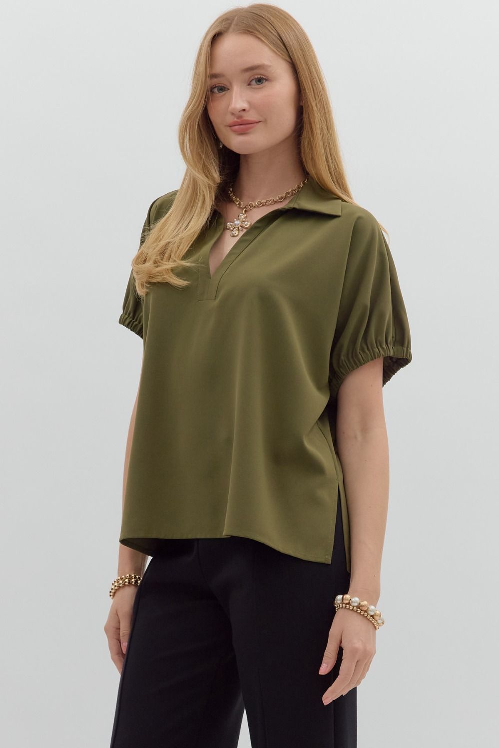 Split Collar Top