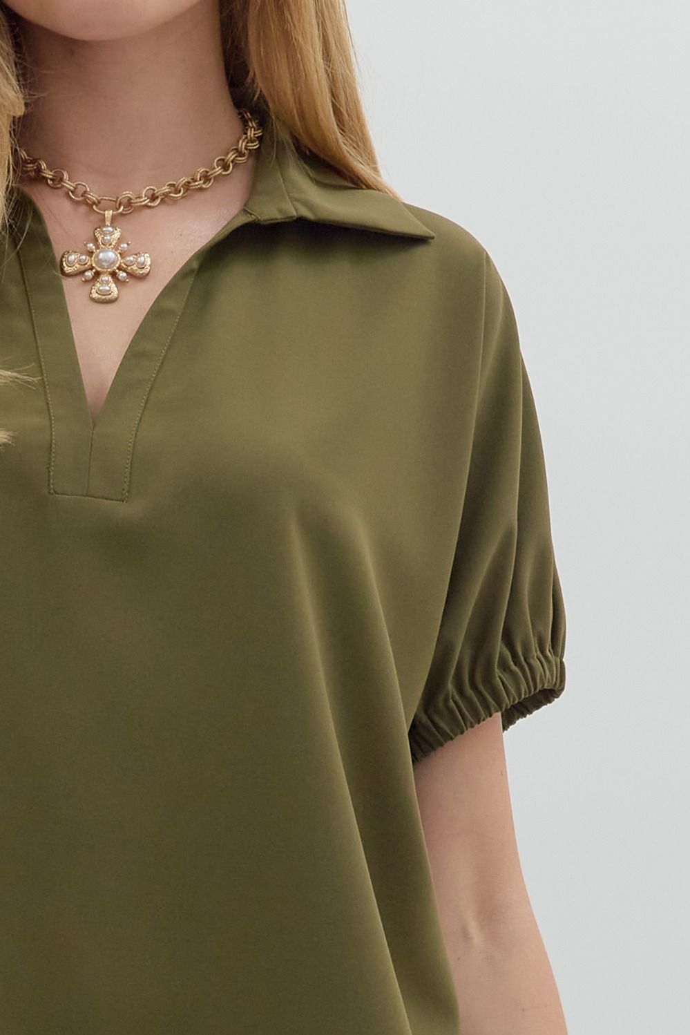 Split Collar Top