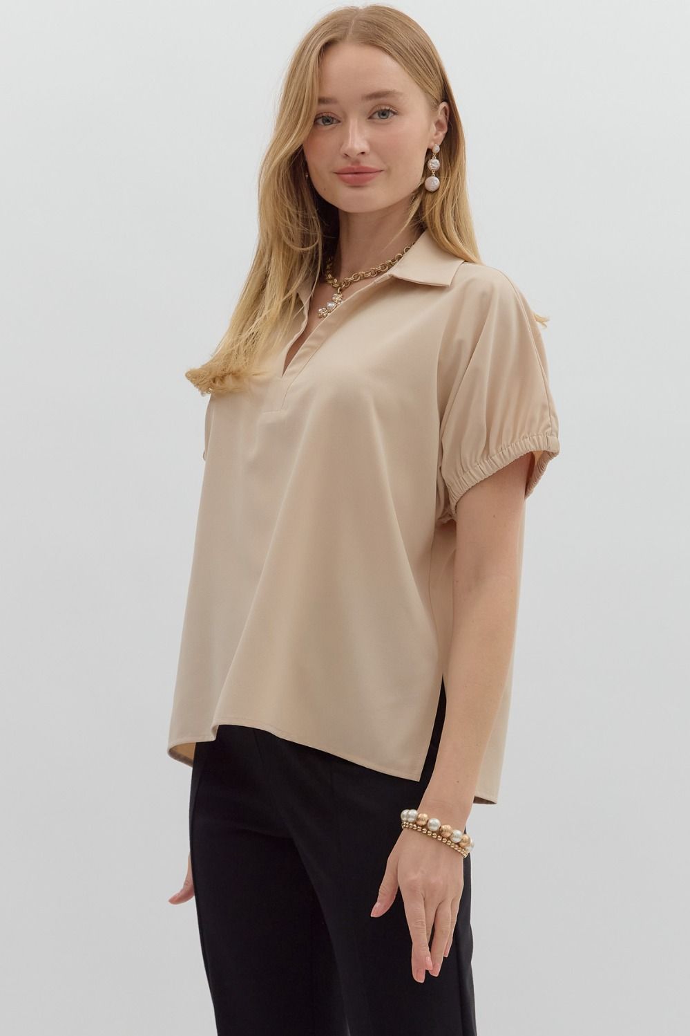 Split Collar Top