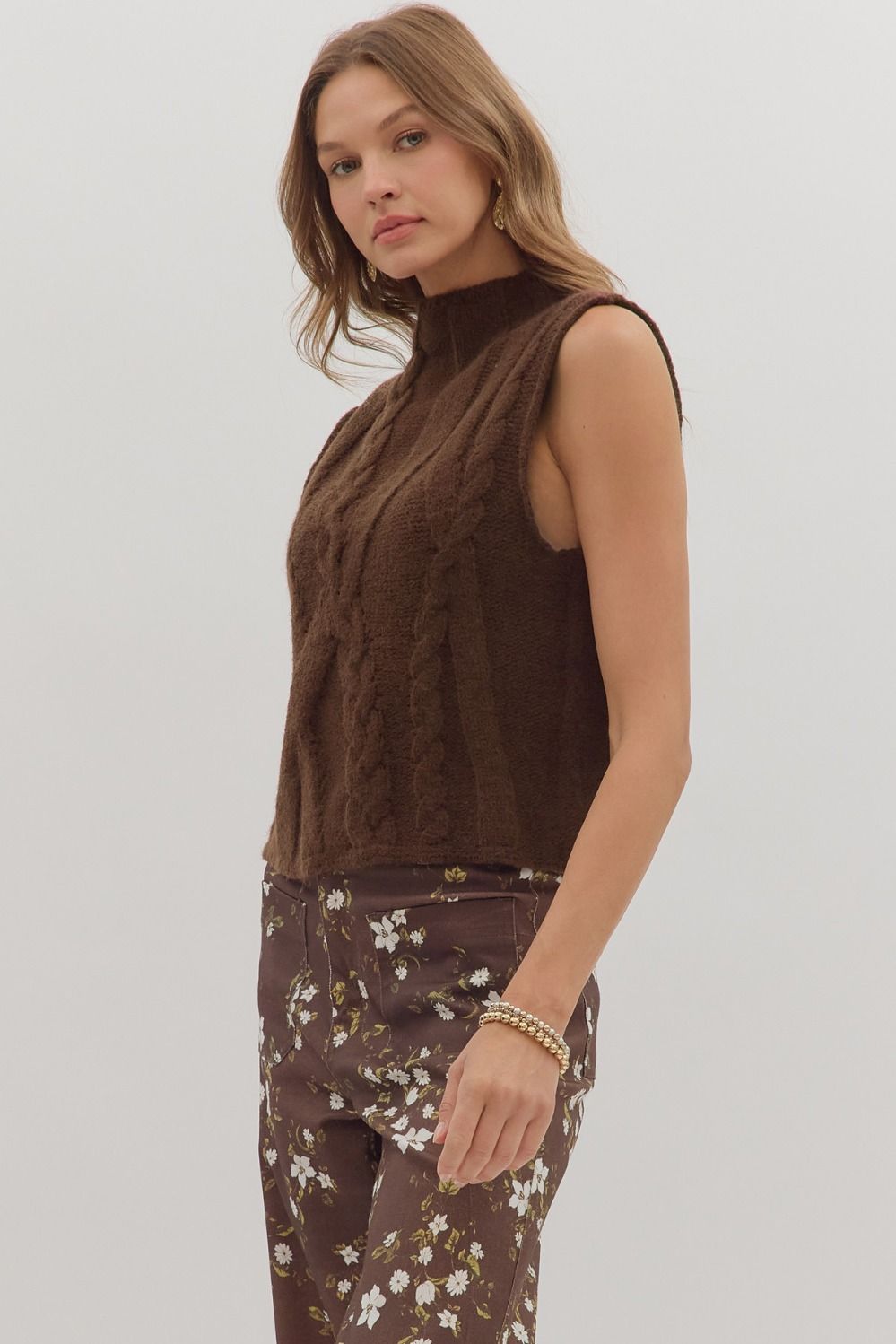 Sleeveless Mock Neck Top