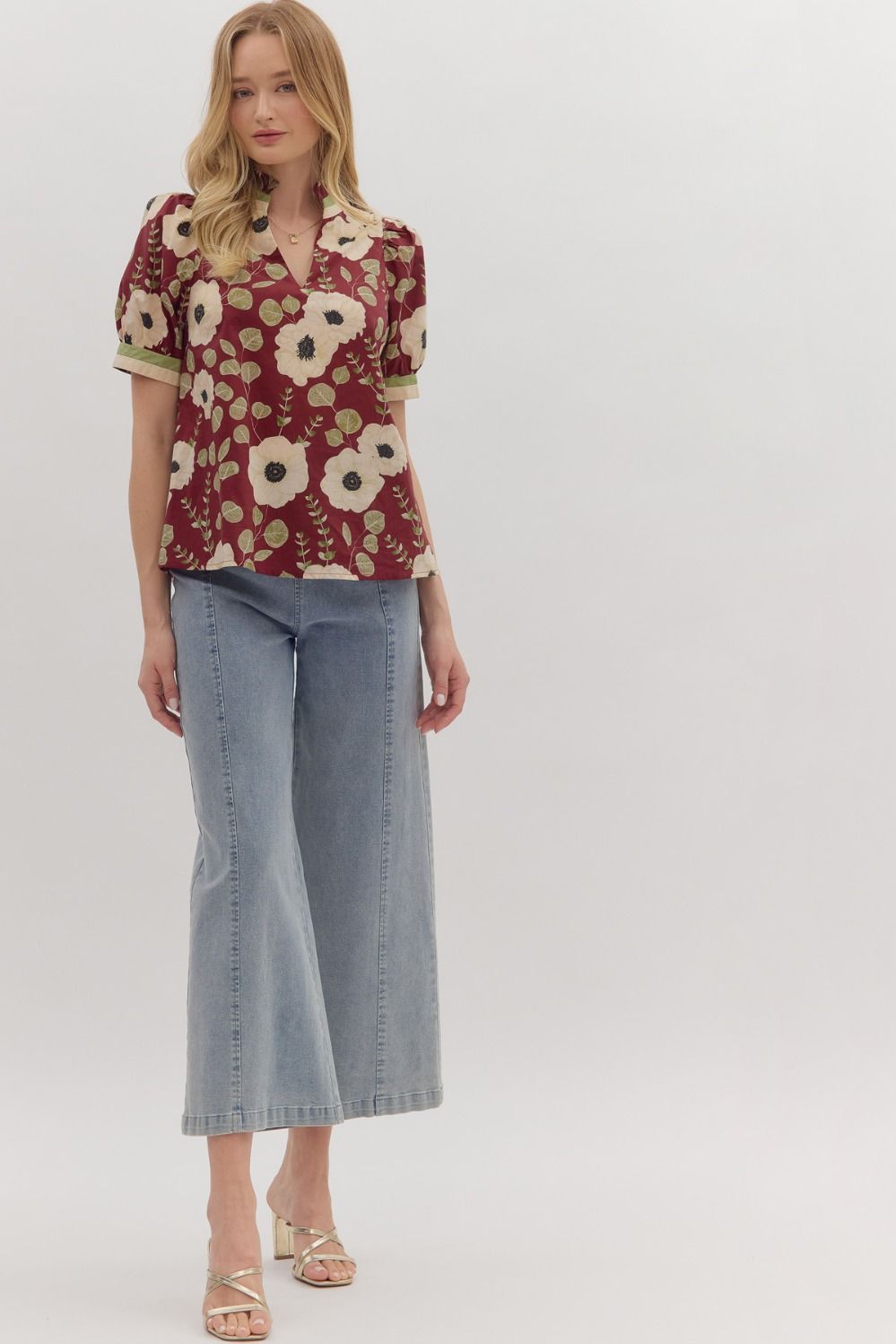 Floral Contrast Top