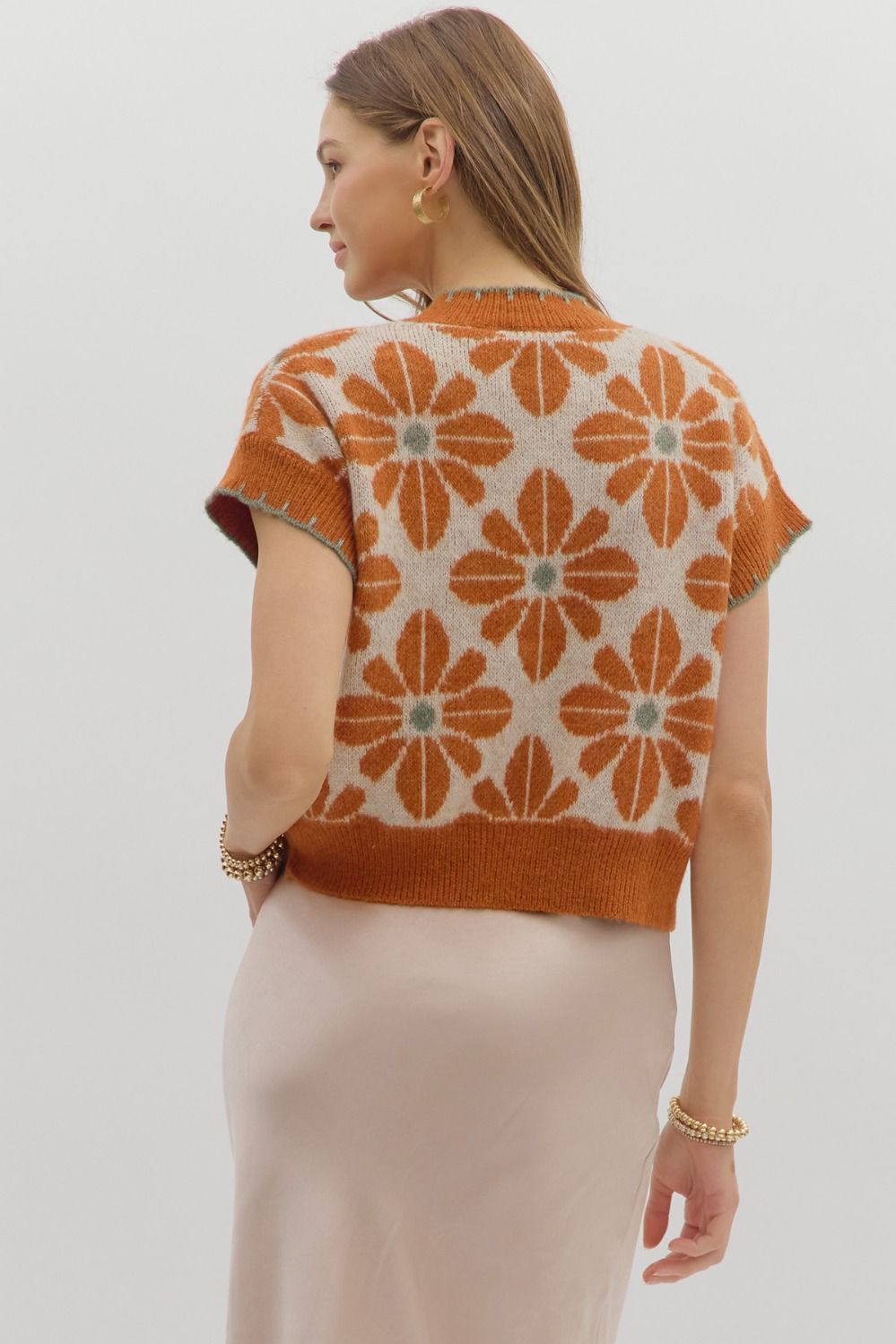 Geo Floral Sweater Top