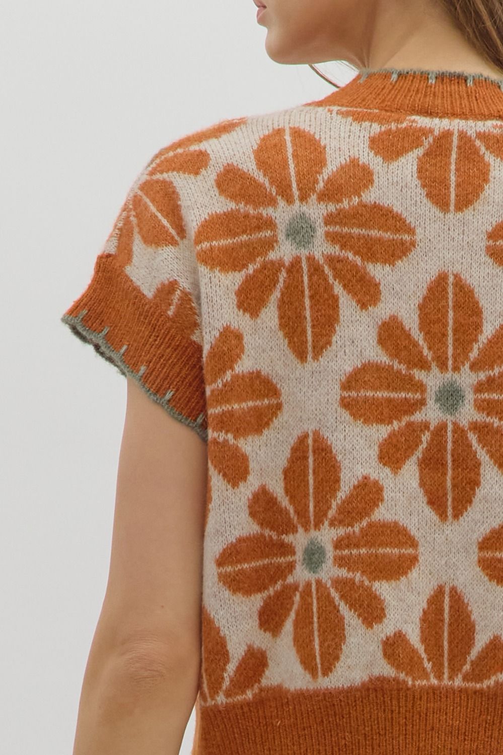 Geo Floral Sweater Top