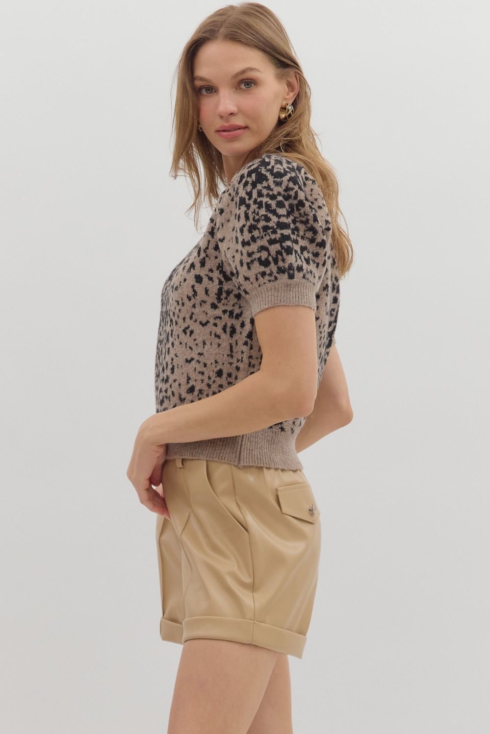 Animal Puff Sleeve Sweater