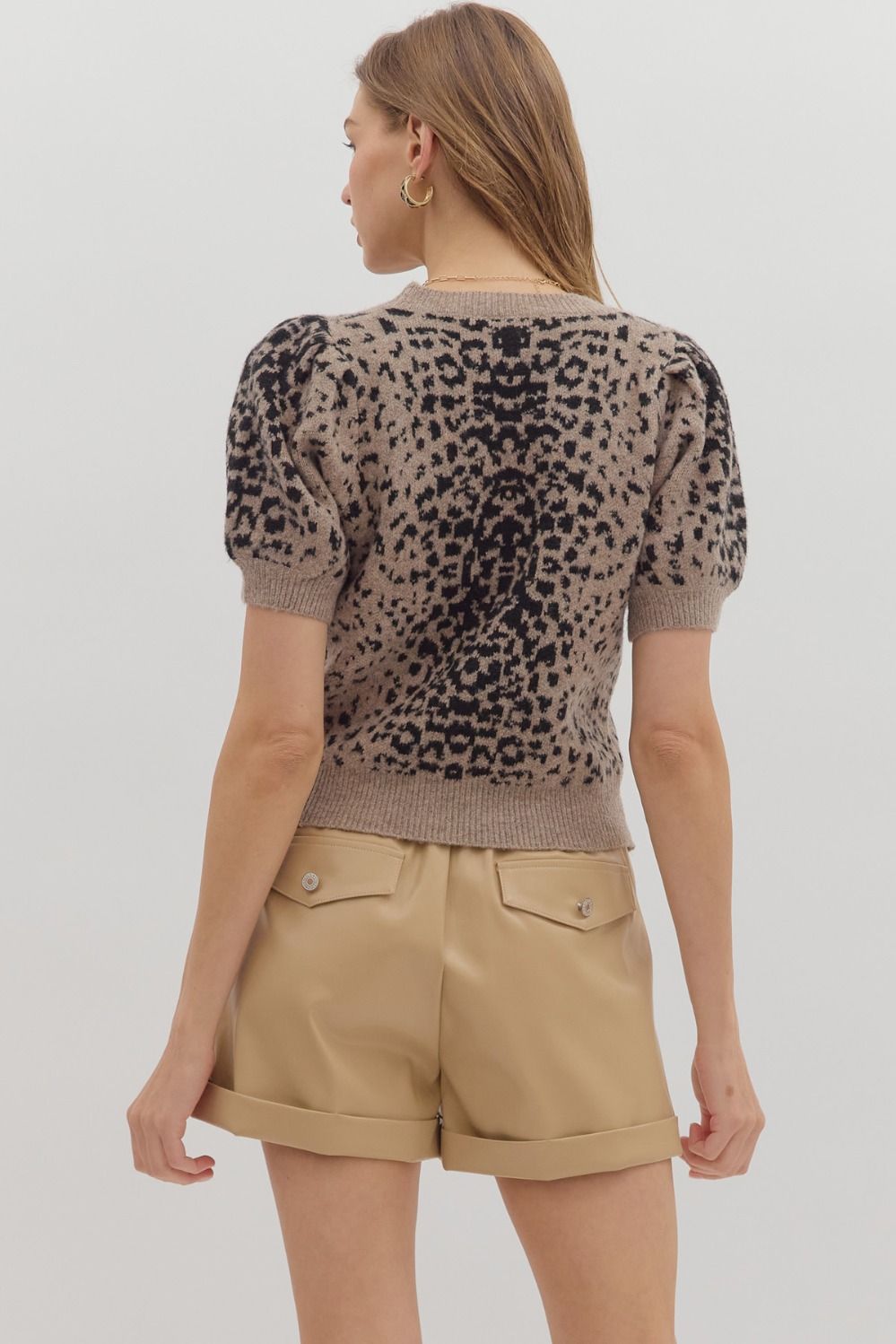 Animal Puff Sleeve Sweater