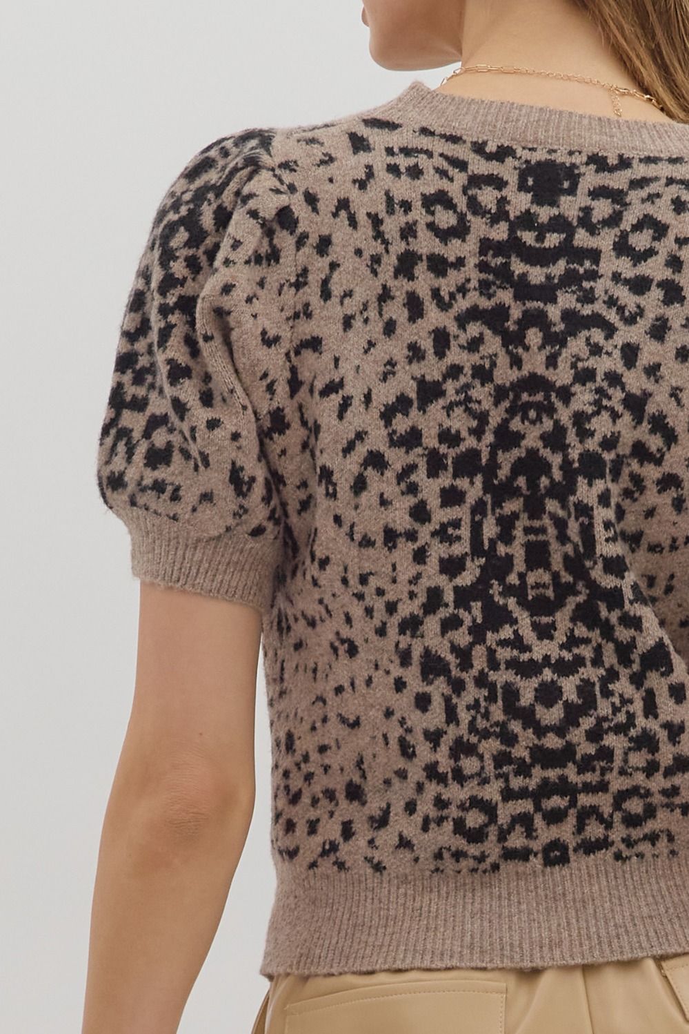 Animal Puff Sleeve Sweater