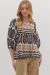 Self-Tie Detail 3/4 Sleeve Top