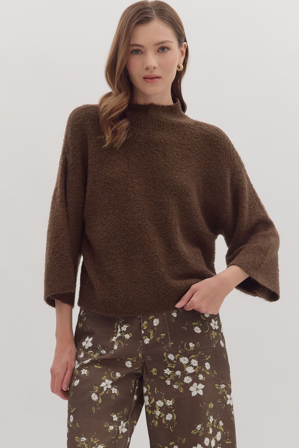 Super Soft 3/4 Sleeve Sweater Top