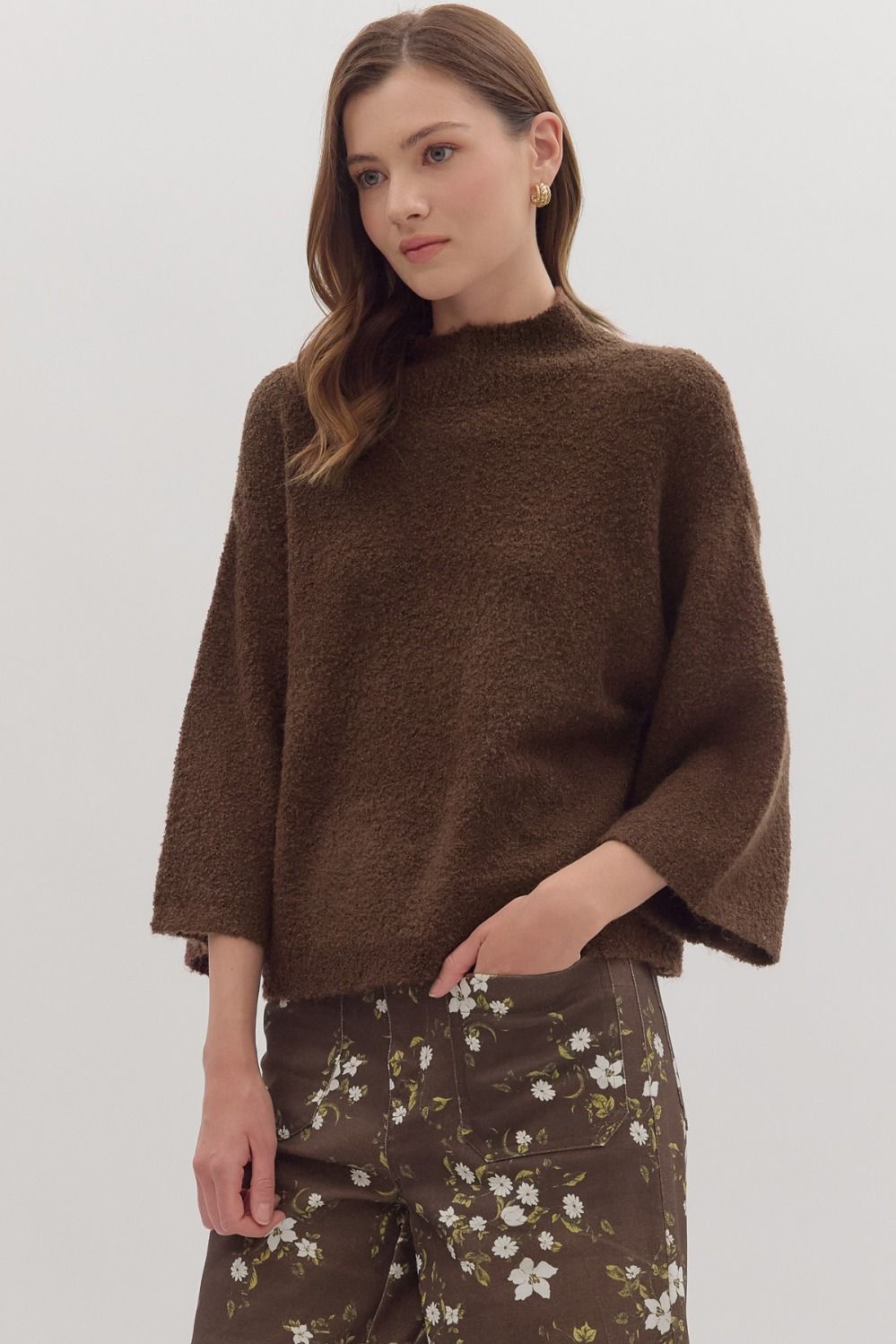 Super Soft 3/4 Sleeve Sweater Top